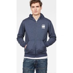 G-Star Raw - Bluza. Niebieskie bluzy męskie G-Star Raw, l, bez wzorów, z bawełny, bez ramiączek, z kapturem. W wyprzedaży za 299.90 zł.