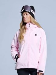 Kurtka narciarska damska - Arctic - Ocieplana 2L - Powder Rose. Czerwone kurtki sportowe damskie POEDERBAAS, na zimę, l, bez wzorów, z materiału, bez ramiączek, z kapturem, narciarskie. Za 807.02 zł.