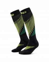 Długie skarpety kompresyjne dla kobiet z wełną Merino Core Run CEP. Zielone skarpetki damskie CEP, bez wzorów, z dzianiny. Za 229.00 zł.