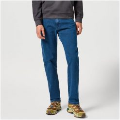 WRANGLER MĘSKIE SPODNIE JEANSOWE FRONTIER BLUE GREY 112355017 W16V017416. Niebieskie jeansy męskie Wrangler, z jeansu. Za 229.99 zł.