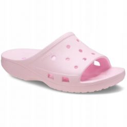 Klapki Dla Dorosłych Crocs Saturday Slide. Czerwone klapki damskie Crocs, bez wzorów, z materiału, bez zapięcia. Za 139.99 zł.