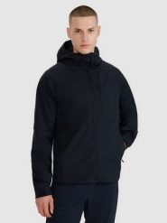 4F Kurtka softshell wiatroodporna membrana 10000 męska - czarna 3XL. Czarne kurtki męskie 4F, l, bez wzorów, z dzianiny, z kapturem, windstopper. W wyprzedaży za 299.99 zł.
