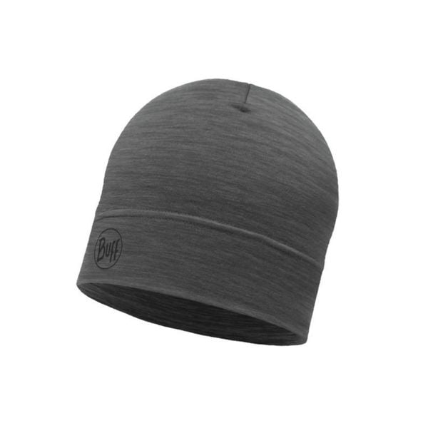 Czapka BUFF® Merino Lightweight SOLID GREY. Szare czapki damskie Buff, bez wzorów, z materiału. Za 99.99 zł.