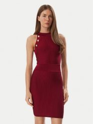 Marciano Guess Sukienka dzianinowa G6BK15 Z1581 Czerwony ciemny Slim Fit. Czerwone sukienki damskie Marciano Guess, z aplikacjami, z dzianiny, bez kołnierzyka, bez ramiączek. Za 989.99 zł.