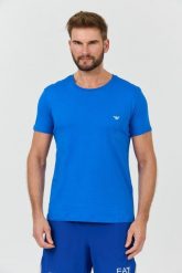 EMPORIO ARMANI Niebieski t-shirt basique. Niebieskie t-shirty męskie Emporio Armani, l, bez wzorów, bez kołnierzyka, bez ramiączek. W wyprzedaży za 208.99 zł.