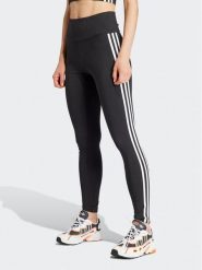 Adidas Legginsy 3-Stripes IP2968 Czarny Slim Fit. Czarne legginsy damskie Adidas, bez wzorów, z bawełny. Za 99.99 zł.