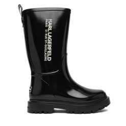 Kalosze KARL LAGERFELD. Czarne kalosze damskie KARL LAGERFELD, bez wzorów, bez zapięcia. Za 669.99 zł.