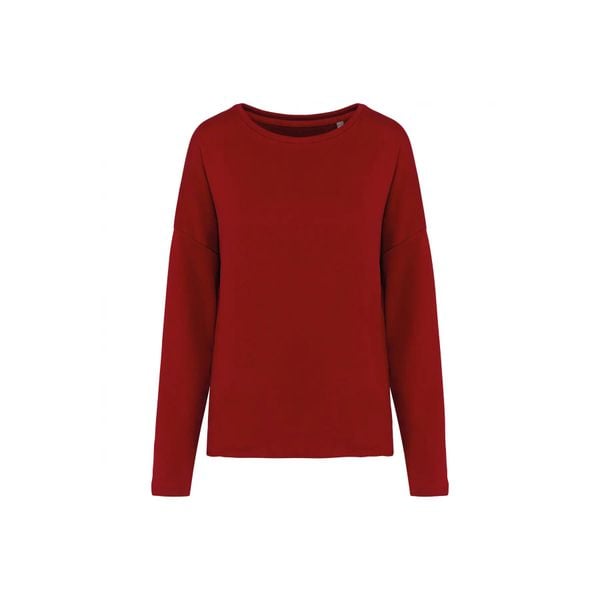 Bluza damska Kariban Loose. Czerwone bluzy damskie KARIBAN, l, bez wzorów, z bawełny, eleganckie, bez ramiączek, bez kaptura. Za 140.00 zł.