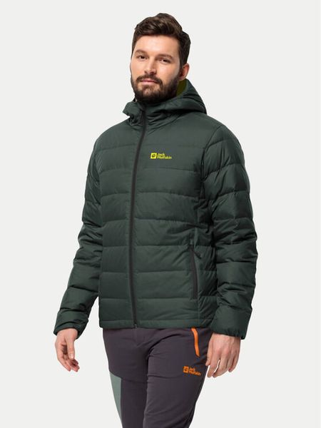 Jack Wolfskin Kurtka puchowa Ather Down 1207671 Zielony Regular Fit. Zielone kurtki sportowe męskie Jack Wolfskin, m, bez wzorów, z puchu, bez kaptura, outdoorowe. Za 569.99 zł.