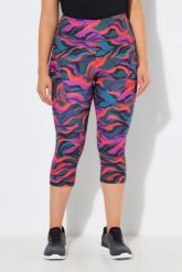 Damskie Legginsy sportowe 3/4 dżersej termiczny wysoki stan z recyklingu. Niebieskie legginsy damskie Ulla Popken, bez wzorów, z dżerseju. Za 239.99 zł.