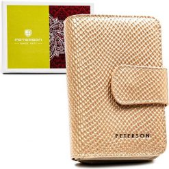 Złoty portfel damski na prezent z RFID - Peterson NoSize. Żółte portfele damskie Peterson. Za 120.96 zł.