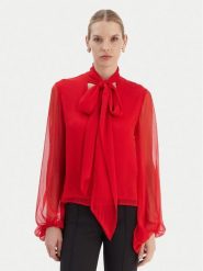 Bardot Bluzka Solace 59704TB2 Czerwony Relaxed Fit. Czerwone bluzki damskie Bardot, bez wzorów, z syntetyku, bez kołnierzyka, bez ramiączek. Za 449.99 zł.