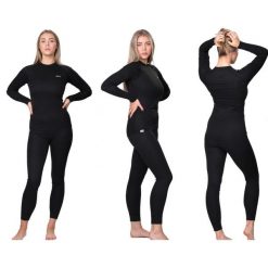 Bielizna termoaktywna damska Ice-Q Warm'N'Dry Woman. Czarna bielizna sportowa damska ICE-Q, bez wzorów, z meshu. W wyprzedaży za 139.90 zł.