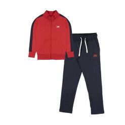 Bluza z bawełna z pełny zamek błyskawiczny na czas wolny. Czerwone bluzy damskie LEONE 1947 APPAREL, bez wzorów, z bawełny, sportowe, bez ramiączek, bez kaptura. W wyprzedaży za 109.46 zł.