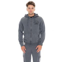 Leone 1947 Vintage Dept Herren Winter-Kapuzenpullover mit Reißverschluss. Szare bluzy męskie LEONE 1947 APPAREL, bez wzorów, z bawełny, sportowe, bez ramiączek, bez kaptura. W wyprzedaży za 221.03 zł.