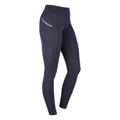 Damskie legginsy jeździeckie z pełną przyczepnością HORKA KNHS. Niebieskie legginsy damskie Horka, bez wzorów, z gumy. Za 425.50 zł.