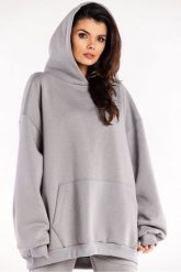 Bluza oversize z kapturem bawełniana szara. Szare bluzy damskie Infinite You, l, bez wzorów, z bawełny, eleganckie, bez ramiączek, z kapturem. Za 259.00 zł.