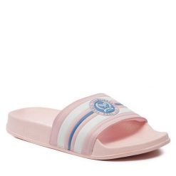 Klapki Ellesse. Czerwone klapki damskie Ellesse, bez wzorów, bez obcasa, bez zapięcia. Za 79.99 zł.
