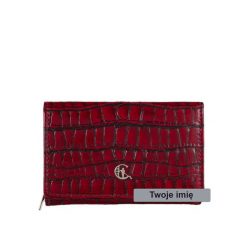 Czerwony Portfel Damski z grawerem croco Canaletto PD1225cs96 RFIDPS. Czerwone portfele damskie ze skóry. Za 170.00 zł.