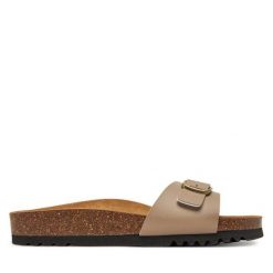 Klapki Scholl. Brązowe klapki damskie Scholl, bez wzorów, bez obcasa, bez zapięcia. Za 179.99 zł.