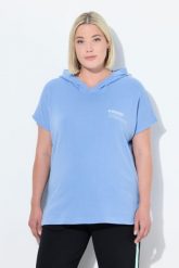 Damskie Bluza funkcyjna szybkoschnąca kaptur bez rękawów. Niebieskie bluzy damskie Ulla Popken, plus size, bez wzorów, z bawełny, sportowe, bez ramiączek, z kapturem. Za 191.99 zł.