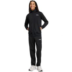 Męski dres adidas Linear, rozpinany, 100% poliester z recyklingu. Czarne komplety dresowe męskie Adidas, m, bez wzorów, z dresówki. Za 229.99 zł.