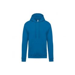 Bluza z kapturem Kariban. Niebieskie bluzy męskie KARIBAN, m, bez wzorów, bez ramiączek, z kapturem. Za 175.00 zł.