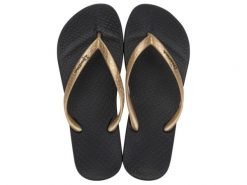 Klapki damskie Ipanema Anatomica Tan. Czarne klapki damskie Ipanema, bez wzorów, z gumy, bez obcasa, bez zapięcia. Za 62.99 zł.