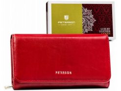 Portfel skórzany Peterson PTN 421077-SGN czerwony. Czerwone portfele damskie Peterson, ze skóry. Za 163.98 zł.
