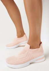 Różowe Płaskie Buty Sportowe z Elastyczną Cholewką przed Kostkę Atale. Czerwone obuwie sportowe damskie Born2be, na lato, bez wzorów, bez zapięcia, tenisowe. Za 54.99 zł.