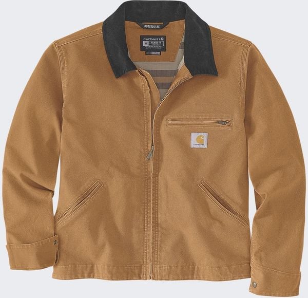 Kurtka Carhartt Rugged Flex Duck Detroit Brown. Brązowe kurtki męskie Carhartt, m, bez wzorów, bez kaptura. Za 659.00 zł.