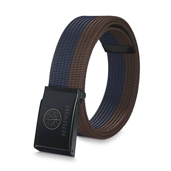 Pasek parciany BETLEWSKI PRC-10_CZ-2 XL brązowo-granatowy. Brązowe paski męskie Betlewski, z materiału. Za 34.99 zł.