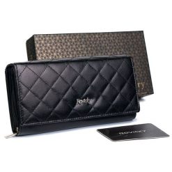 Portfel pikowany Rovicky [DH] R-RD-12-GCL-Q czarny. Czarne portfele damskie ROVICKY, ze skóry. Za 84.99 zł.