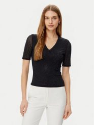 Marciano Guess Bluzka 5RGP22 6311A Czarny Regular Fit. Czarne bluzki damskie Marciano Guess, s, z aplikacjami, z syntetyku, bez kołnierzyka, bez ramiączek. Za 499.99 zł.