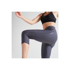 Legginsy fitness kardio 7/8 szare damskie. Niebieskie legginsy damskie DOMYOS, bez wzorów, z elastanu. Za 69.99 zł.