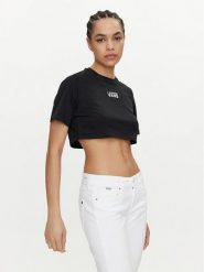 Vans T-Shirt Flying V Crew Crop Ii VN000GFF Czarny Regular Fit. Czarne t-shirty damskie Vans, m, bez wzorów, z bawełny, bez kołnierzyka, bez ramiączek. Za 79.99 zł.