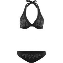 Bikini na fiszbinach (2 części) bonprix czarny. Czarne bikini bonprix, bez wzorów. Za 54.99 zł.