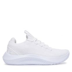 Buty na siłownię Under Armour. Białe obuwie sportowe damskie Under Armour, bez wzorów, bez zapięcia, na fitness i siłownię. Za 449.99 zł.