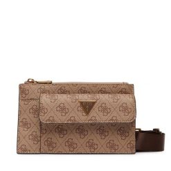 Saszetka Guess. Brązowe saszetki i nerki męskie Guess, z aplikacjami. Za 284.99 zł.