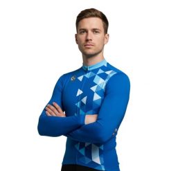 Koszulka kolarska z długim rękawem Alturo - Niebieska. Niebieskie bluzy męskie C-LAB, na wiosnę, bez wzorów, z włókna, sportowe, bez ramiączek, bez kaptura. W wyprzedaży za 446.25 zł.