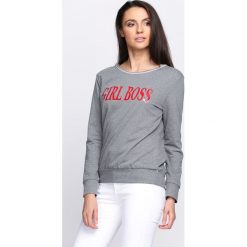 Ciemnoszara Bluza Lady Boss. Bluzy damskie Born2be, s, bez wzorów, casualowe, bez ramiączek, bez kaptura. Za 69.99 zł.