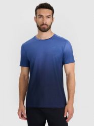 4F Koszulka treningowa szybkoschnąca męska - granatowa XL. Niebieskie t-shirty męskie 4F, m, bez wzorów, z elastanu, bez kołnierzyka, bez ramiączek. Za 119.99 zł.