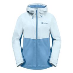Kurtka przeciwdeszczowa Jack Wolfskin - Weiltal 2l Jkt W. Niebieskie kurtki sportowe damskie Jack Wolfskin, l, bez wzorów, z materiału, bez ramiączek, bez kaptura, trekkingowe. Za 590.75 zł.