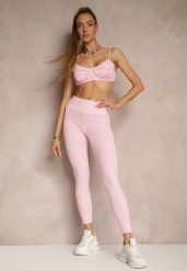 Różowe Legginsy z Ozdobnymi Przeszyciami z Efektem Modelowania Carittia. Czerwone legginsy damskie Renee, bez wzorów, z jeansu. Za 49.99 zł.