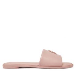 Klapki Tommy Hilfiger. Czerwone klapki damskie Tommy Hilfiger, bez wzorów, bez obcasa, bez zapięcia. Za 239.99 zł.