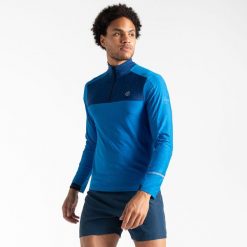 Bluza sportowa męska Powet Up II z suwakiem termiczna. Niebieskie bluzy sportowe męskie Dare 2B, m, bez wzorów, z elastanu, bez kaptura, trekkingowe. W wyprzedaży za 149.99 zł.