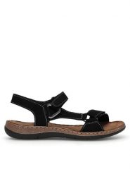 Go Soft Sandały WI23-4773-05 Czarny. Czarne sandały damskie GO SOFT, bez wzorów, ze skóry, bez obcasa, na płaskiej podeszwie, bez zapięcia. Za 159.99 zł.