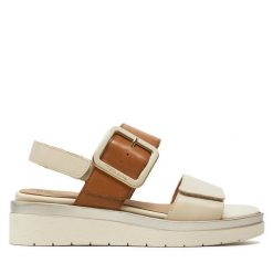 Sandały Tamaris. Brązowe sandały damskie Tamaris, bez wzorów, bez obcasa, na płaskiej podeszwie, bez zapięcia. Za 259.99 zł.