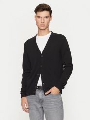 REPLAY Kardigan UK4456.000.G23138B Czarny Regular Fit. Czarne swetry męskie Replay, m, bez wzorów, z bawełny, bez kołnierzyka, bez ramiączek. Za 399.99 zł.