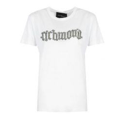 John Richmond T-Shirt "Nye" | RWP20208TS | Nye | Kobieta | Biały. Białe t-shirty damskie John Richmond, xxs, bez wzorów, z bawełny, bez kołnierzyka, bez ramiączek. W wyprzedaży za 319.00 zł.